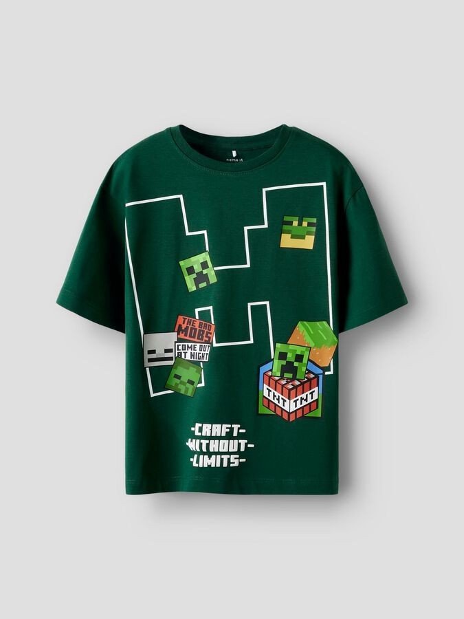 Kids' Forest Green "Craft Without Limits" Gamer Graphic Tee